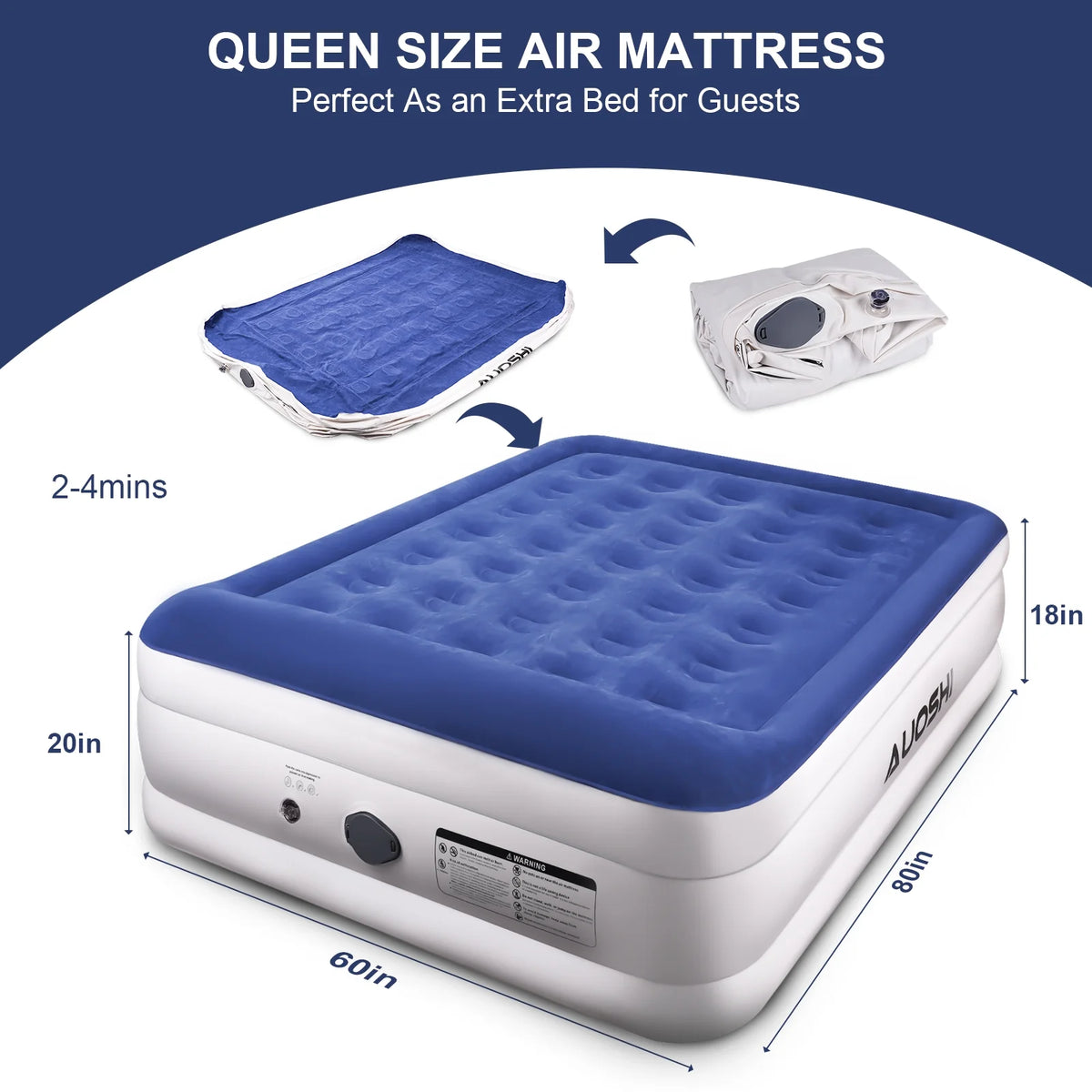 Queen Air Mattress with Built-in Pump I344