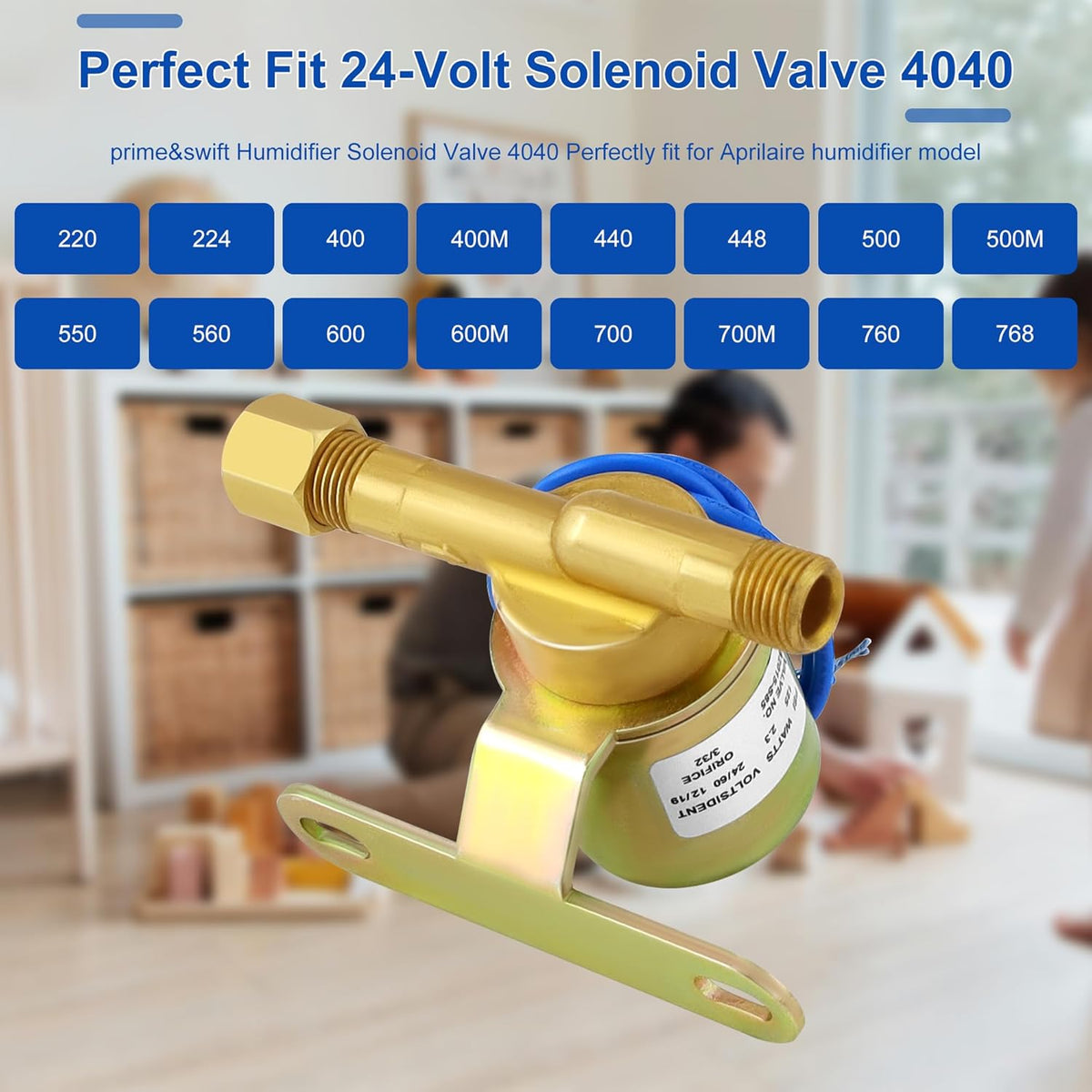 24V Brass Humidifier Solenoid Valve, 3/32" Orifice, 2.3 Watt 60 Hz C4373