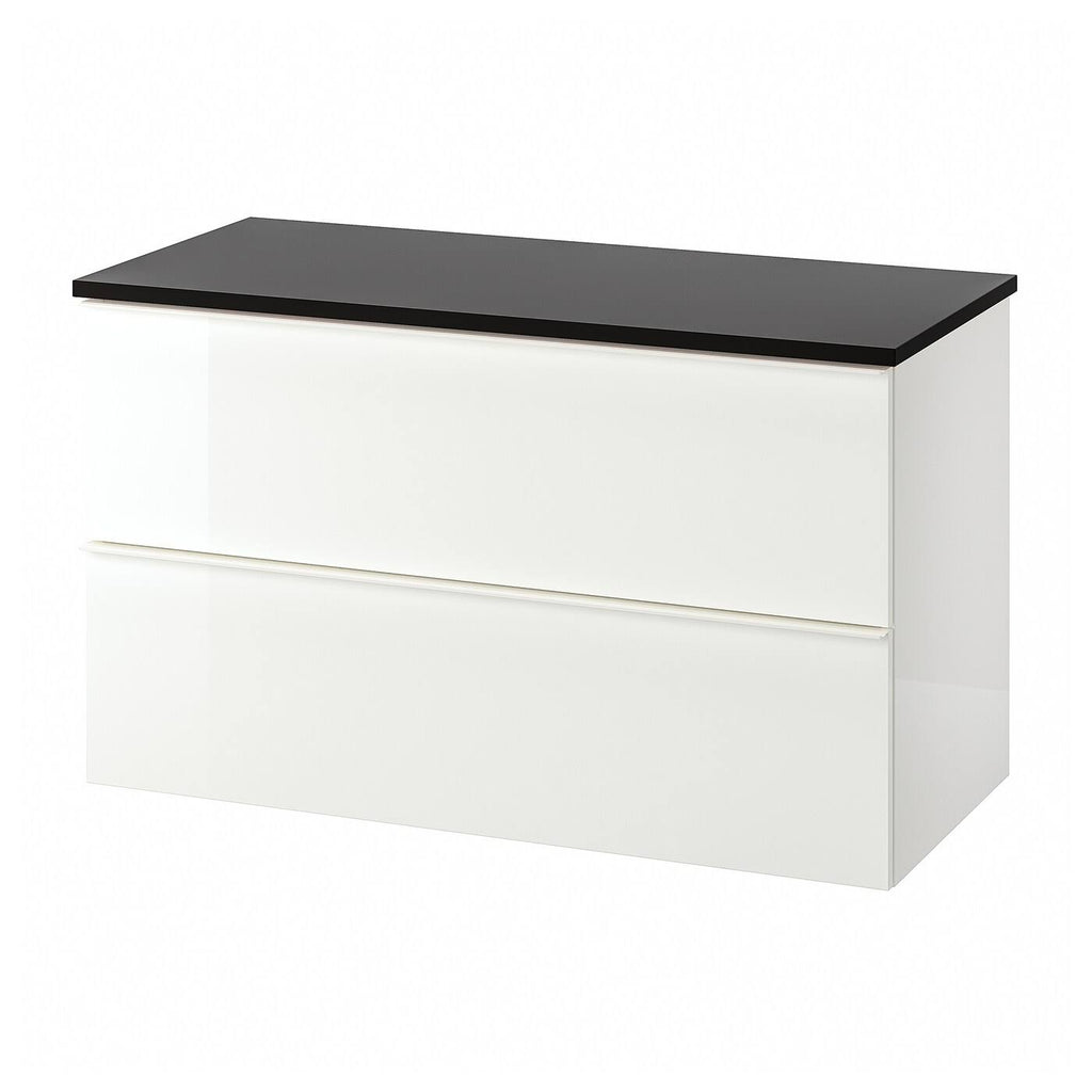 High Gloss White Sink Cabinet with 2 Drawers P5571