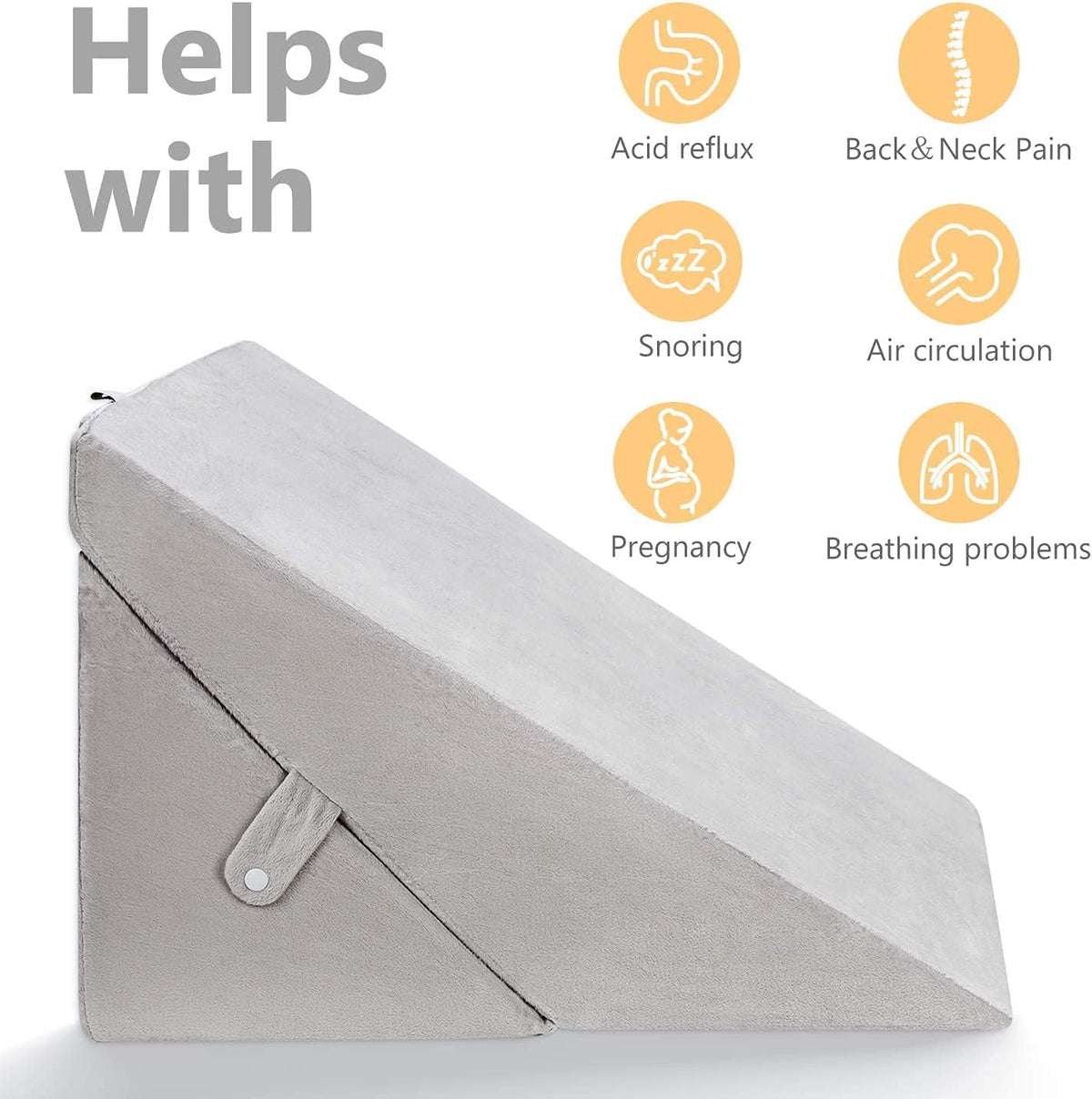 Adjustable Memory Foam Bed Wedge Pillow with Washable Cover R692
