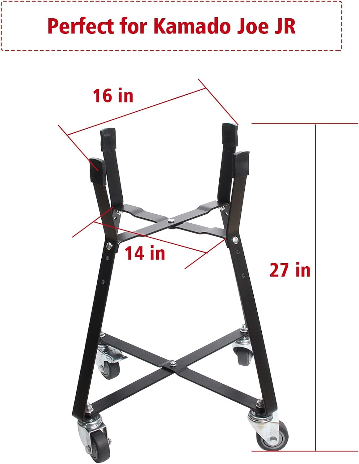 Rolling Cart with Locking Caster Wheels Powder Coated Steel I35376
