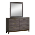 Antique Gray Wood Dresser and Mirror Set K75554