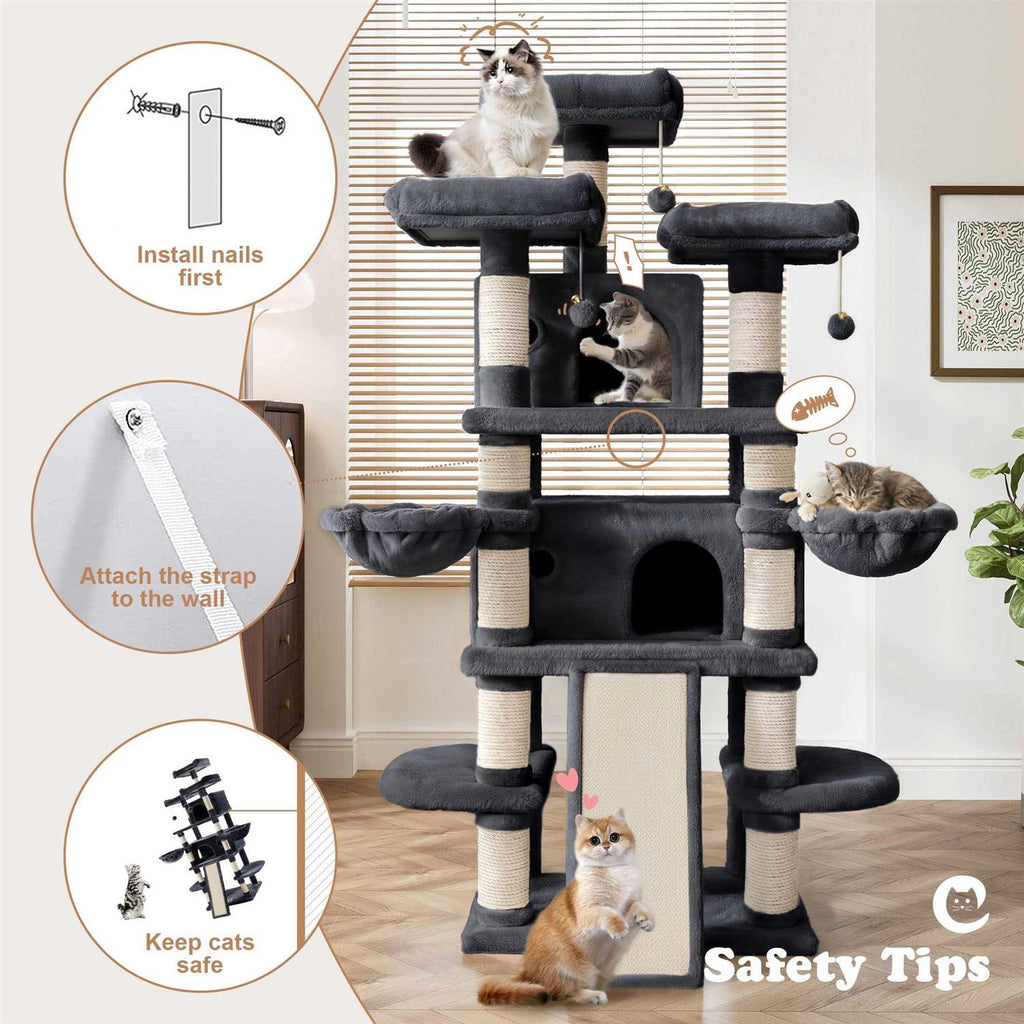 68 Inch Cat Tower with Scratching Posts T884550