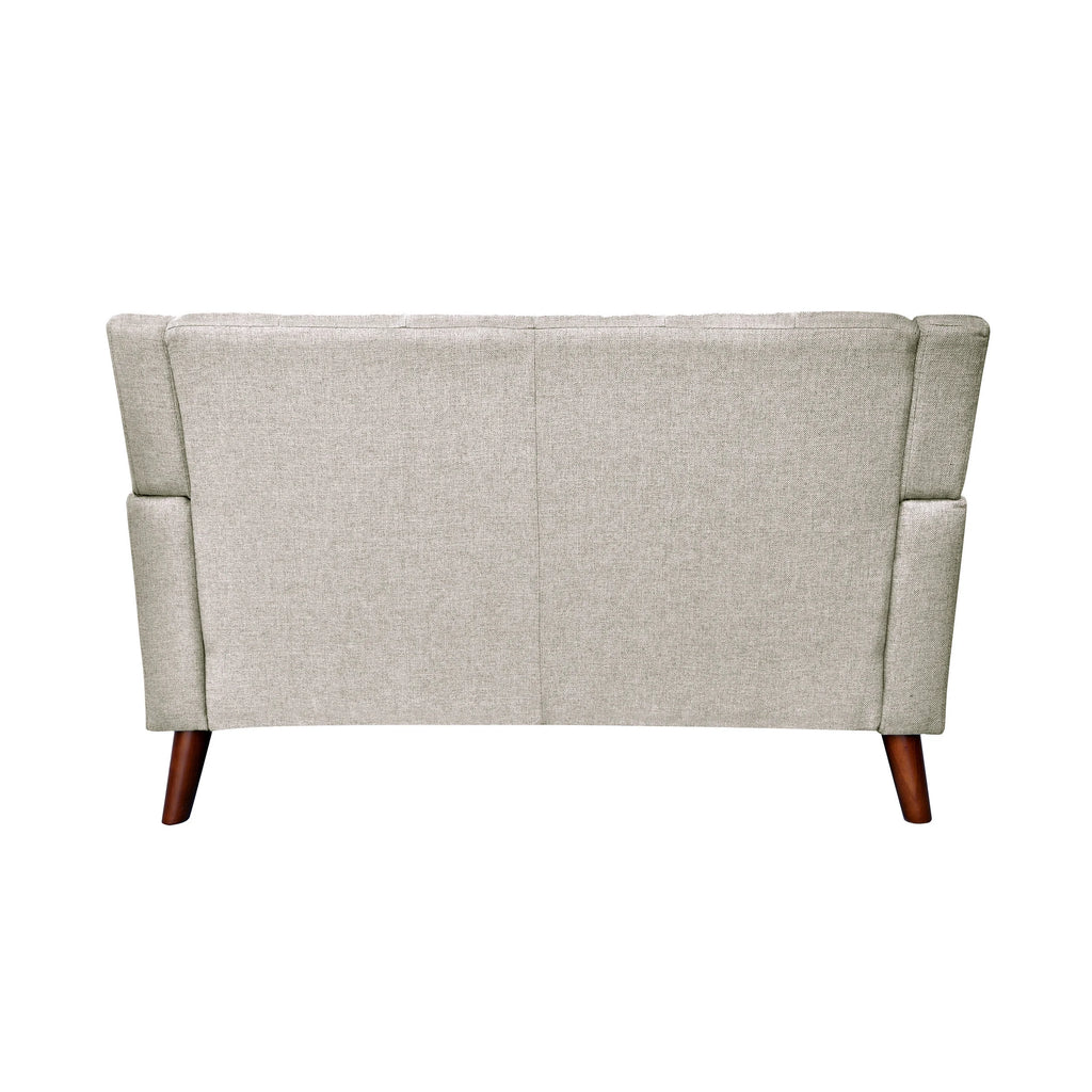 Beige Fabric Tufted Loveseat J327