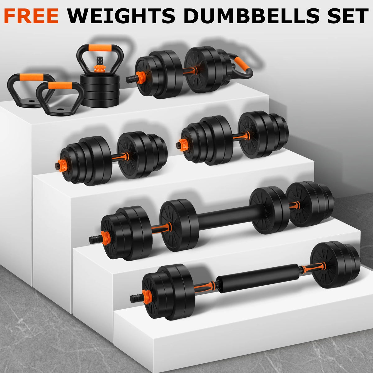 66 Lbs Adjustable Dumbbell Set 4 in 1 Weight Set K369154