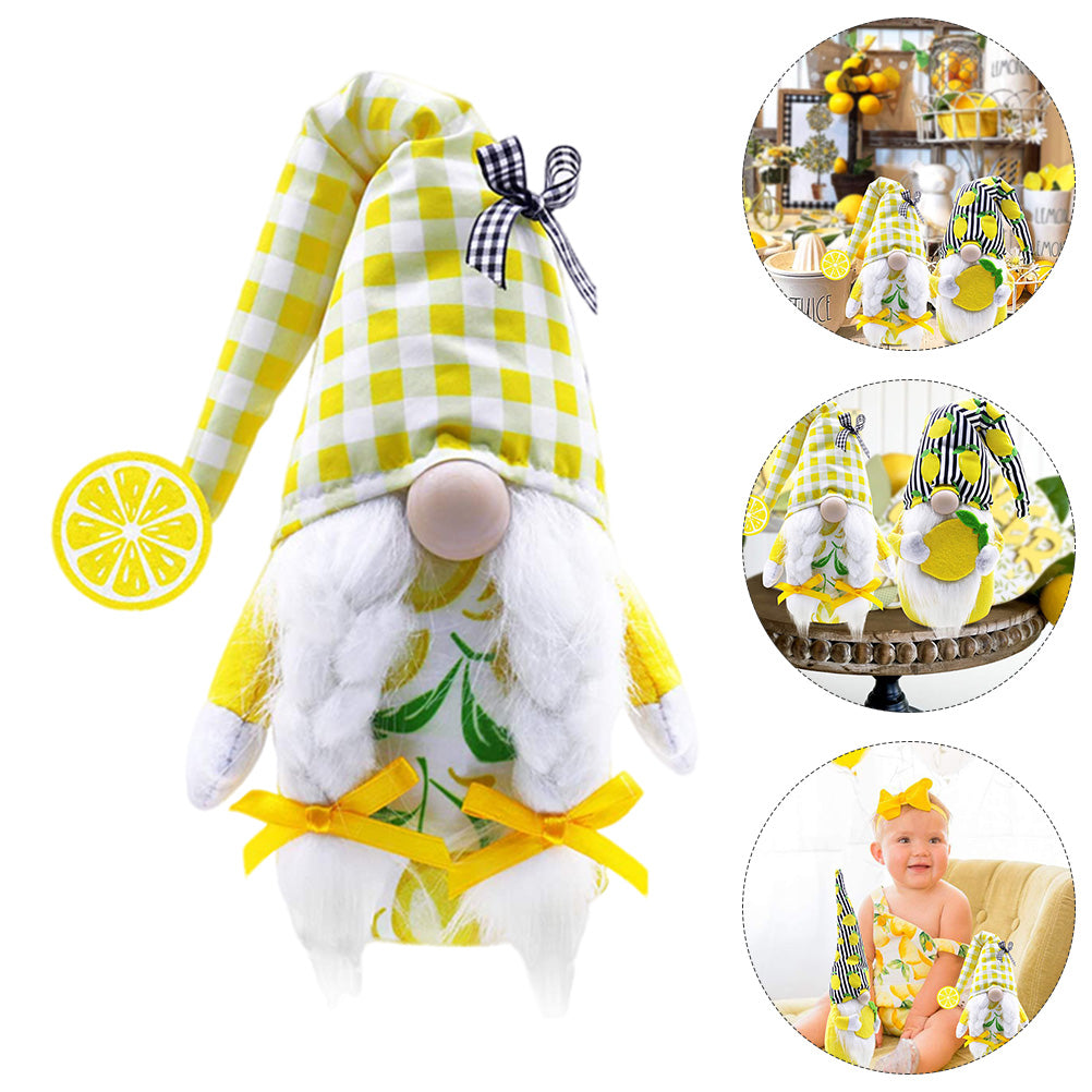 Lemon Pattern Plush Gnome Doll M37261