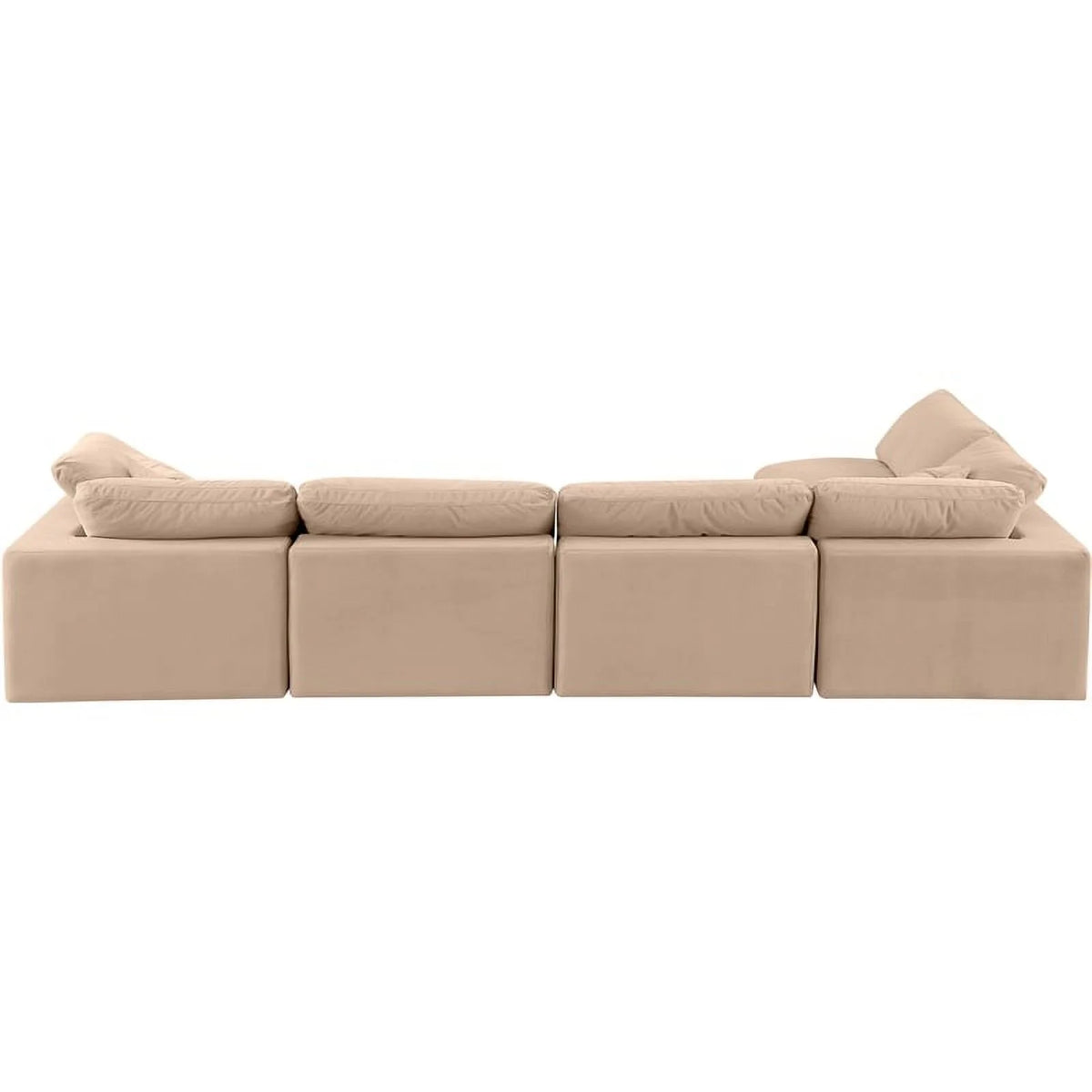 Beige Velvet Modular Sectional S38133