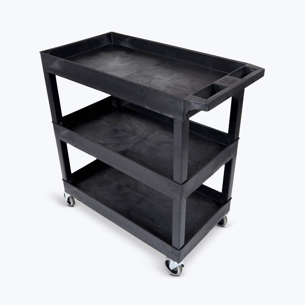 Black Mobile Utility Tub Cart with 3 Shelves N244227