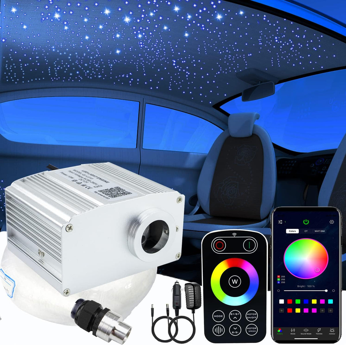 10w RGBW Fiber Optic Star Ceiling Lights Kit S26300
