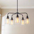 5-Light Dimmable Glass Farmhouse Chandelier W9651