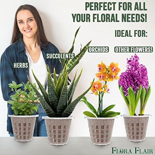 6 Pack 5.5 in Clear Plastic Orchid Pots with Holes C803053