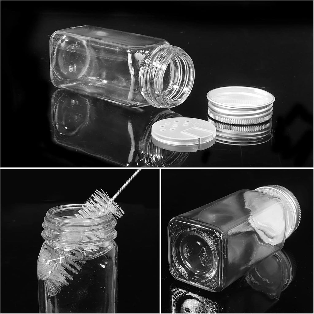 48 Pack 4oz Glass Spice Jars with Silver Metal Caps W491457