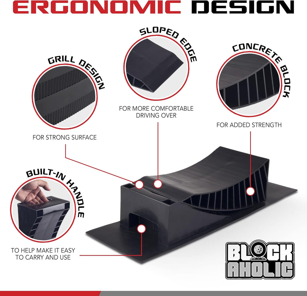 Curved RV Leveling Ramp with Chocks and Rubber Mat, 2 Pack R665829