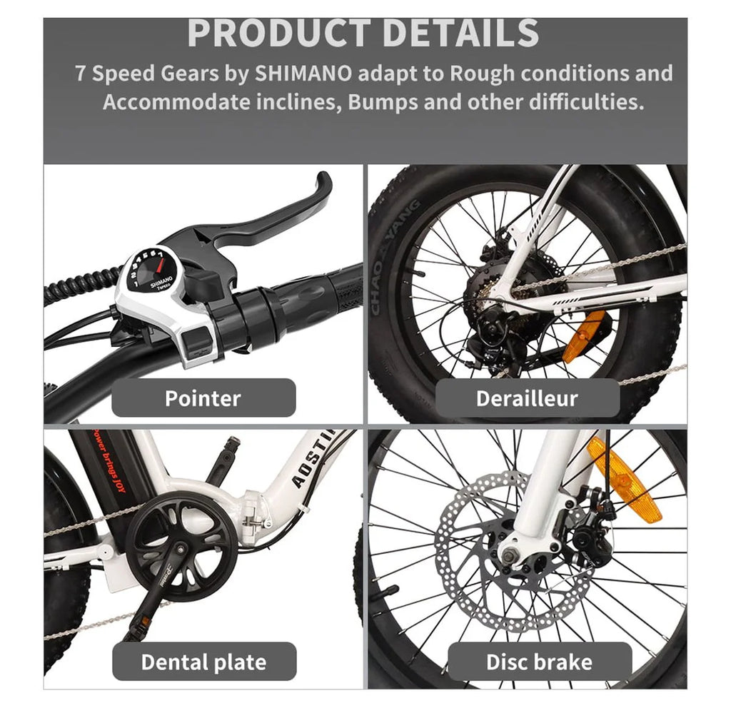 Folding Electric Bike 20 inch Fat Tire Electric Bicycle with 500W Motor 36V 13AH Removable Lithium Battery K568