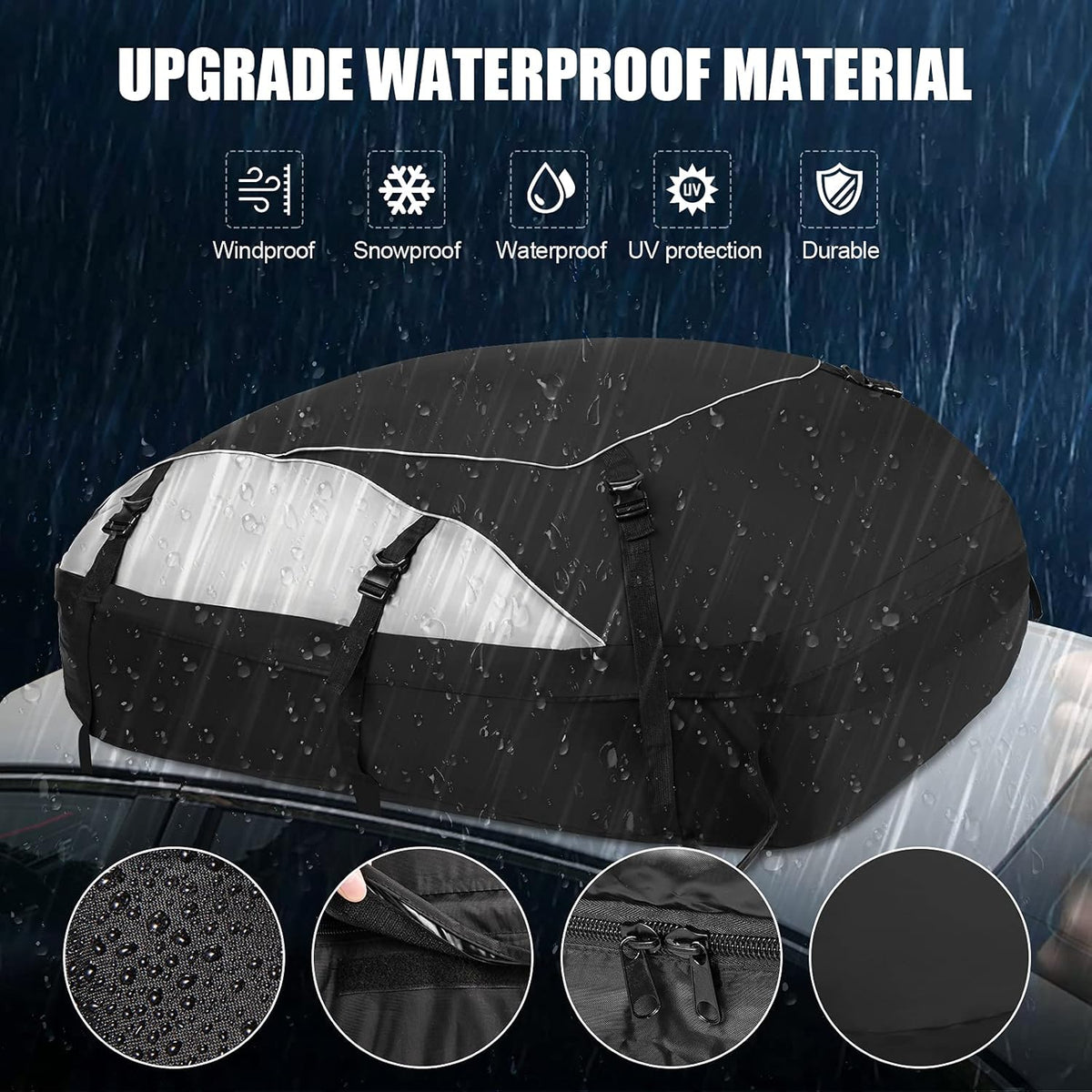 20 Cubic Waterproof Rooftop Cargo Carrier with Straps H65690