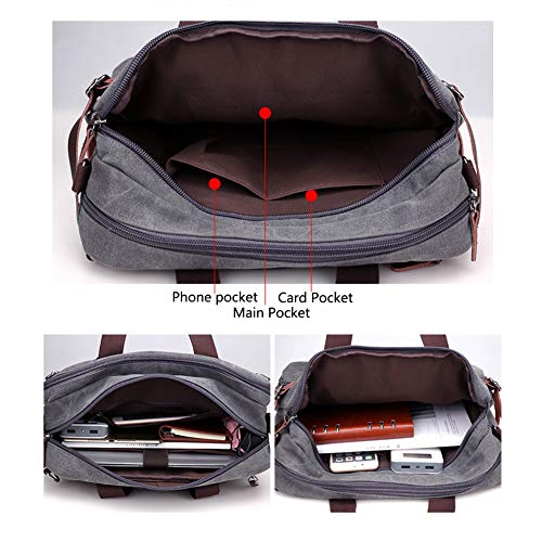 Canvas Laptop Bag Convertible Messenger Bag Fits 15.6 Inch Laptop B45112