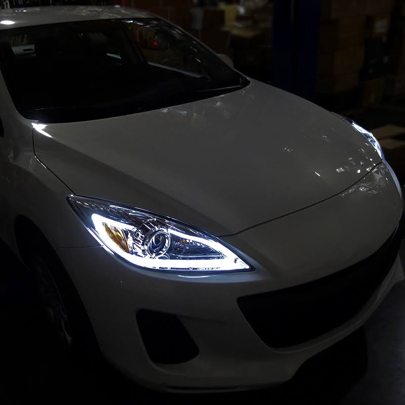 Chrome Projector Headlights with LED DRL Strip G71137