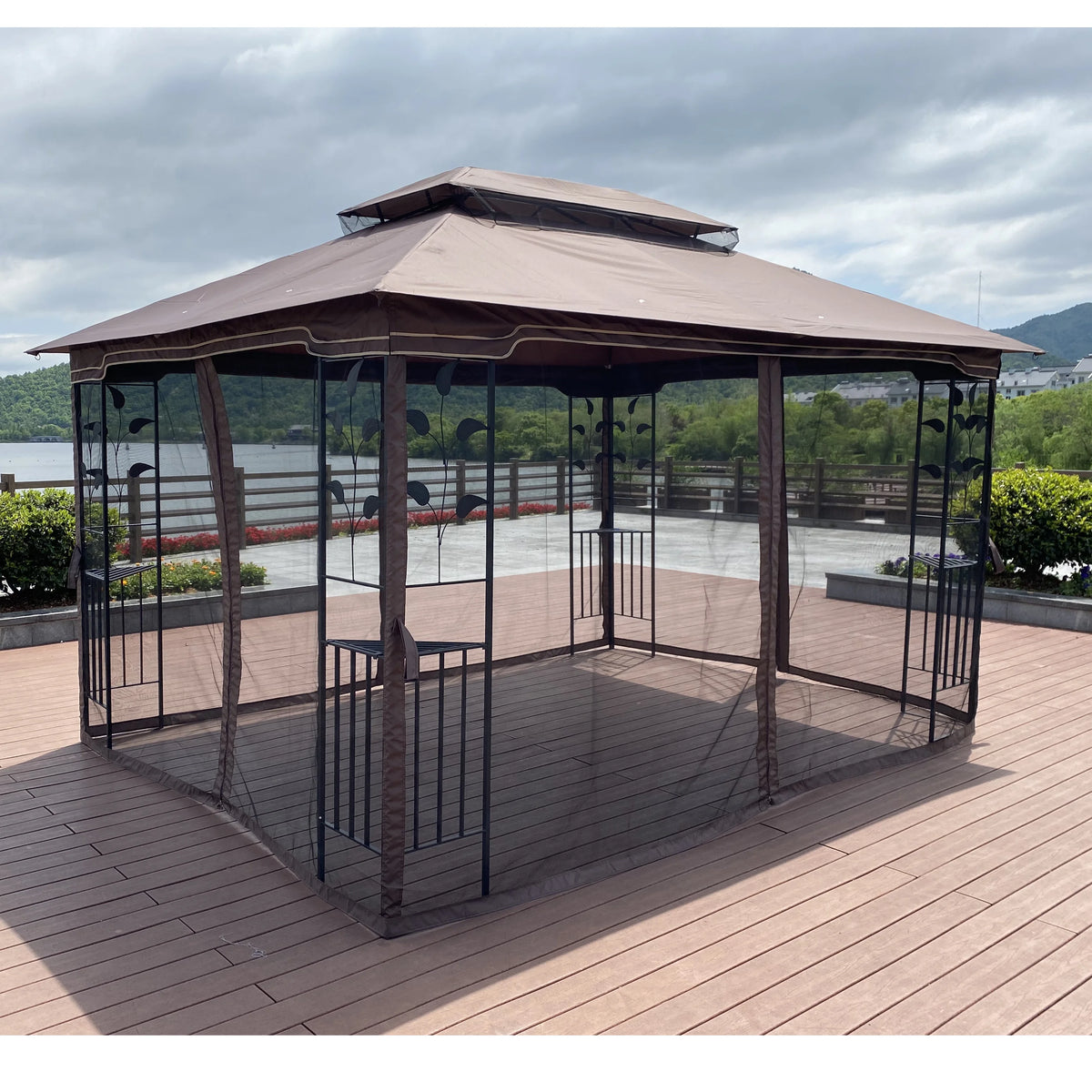 13x10 Ventilated Double Roof Canopy Tent with Detachable Mesh O1439