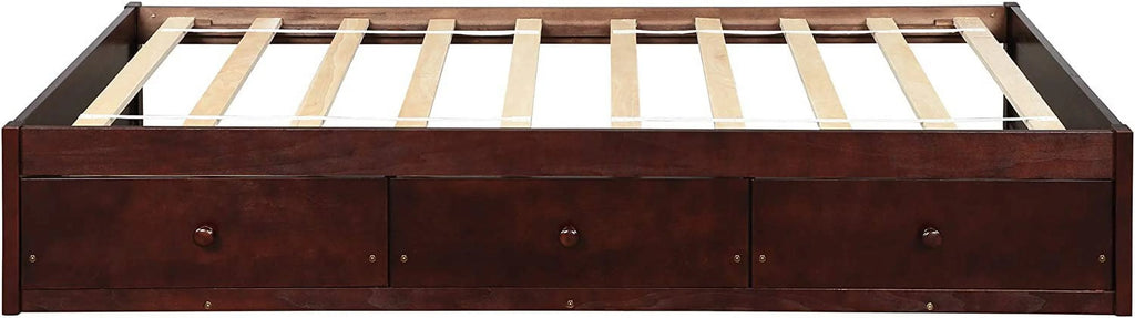 Cherry Wood Storage Bed with 3 Drawers C862519