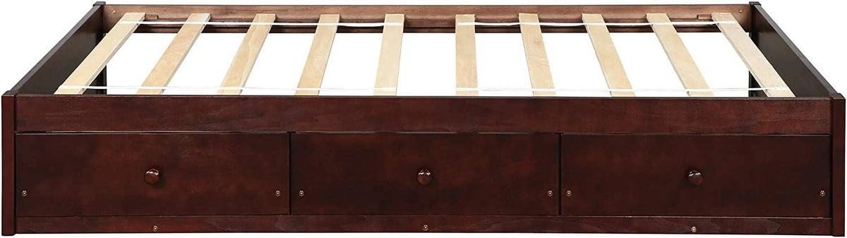 Cherry Wood Storage Bed with 3 Drawers C862519