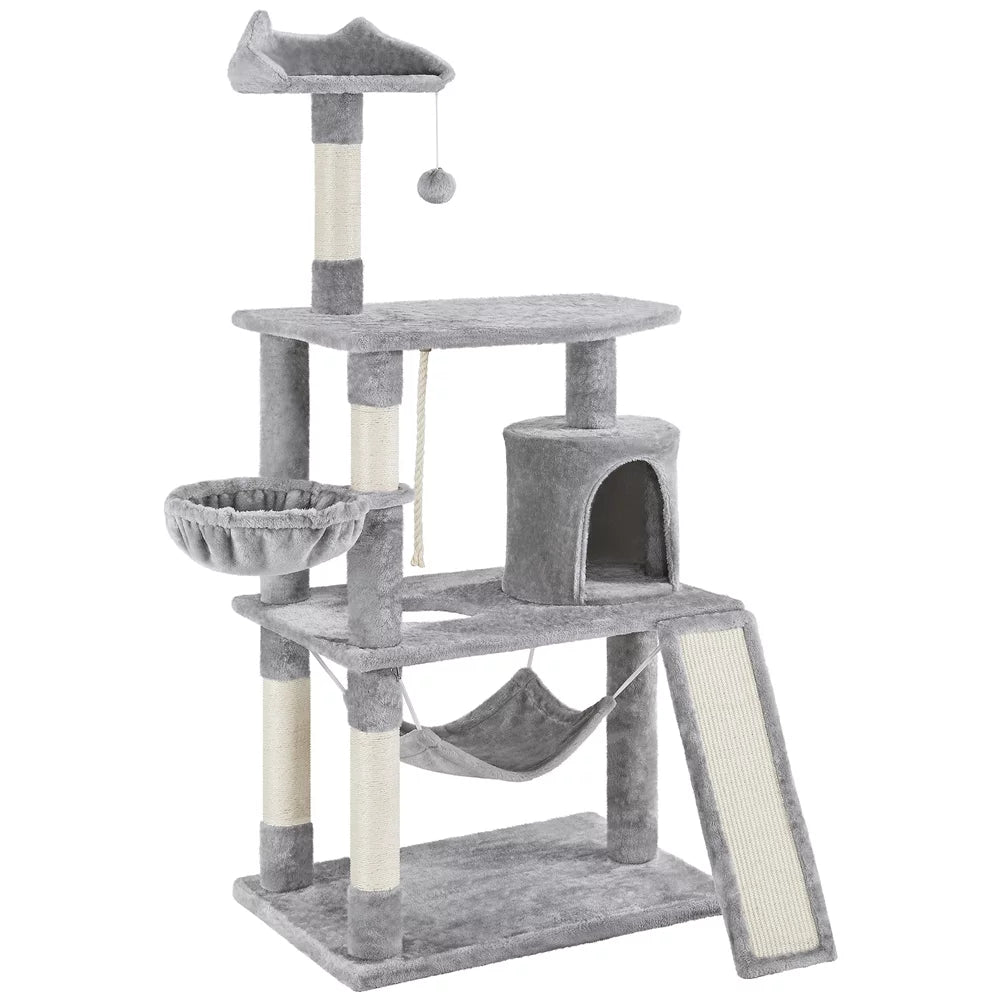 Light Gray Cat Tree Condo with Scratching Post R464