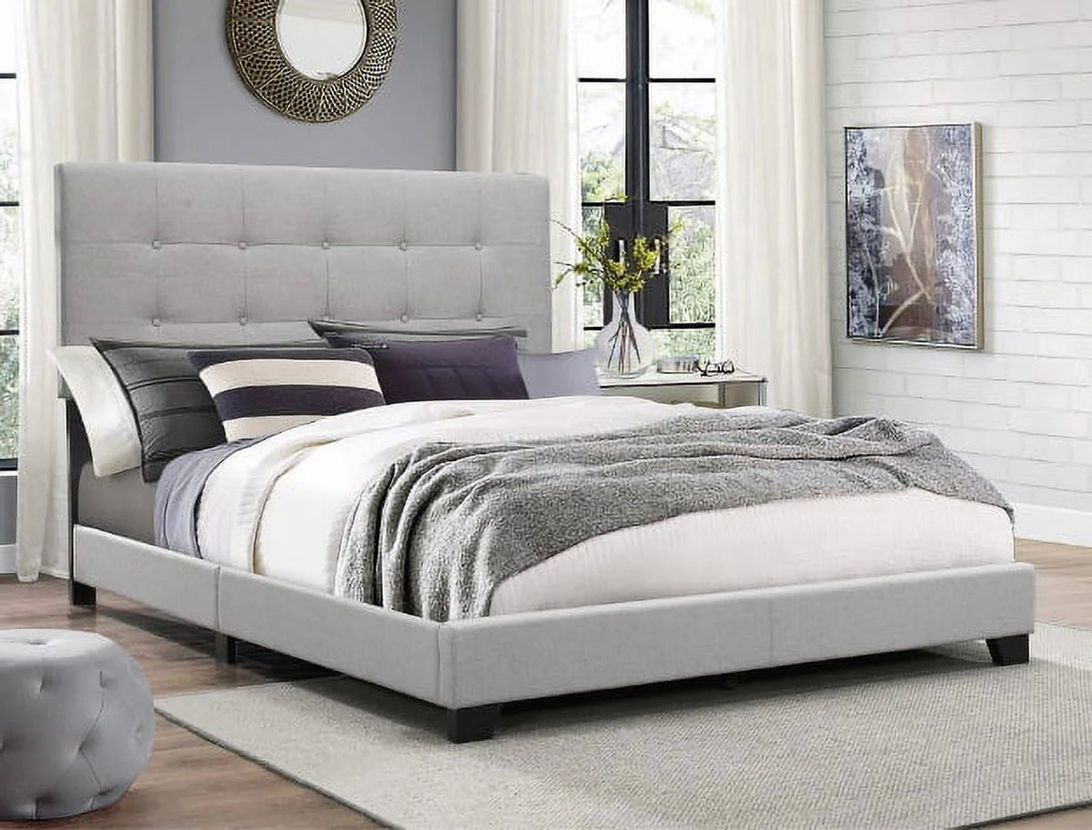 Gray Upholstered Panel Bed Full Size Q743