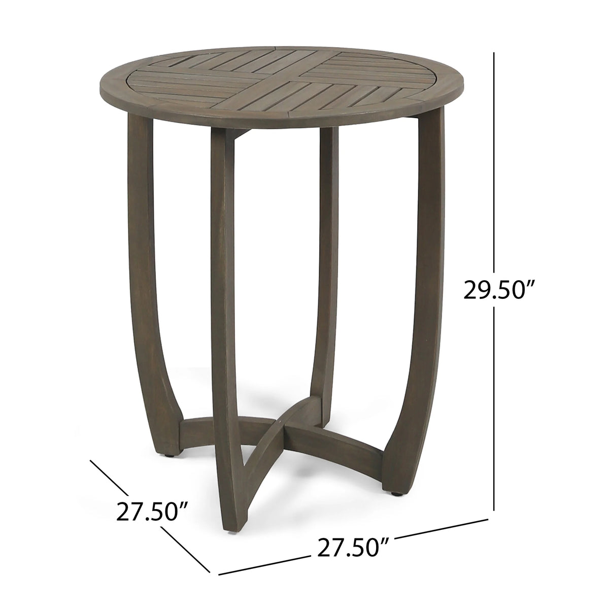 Gray and Black 2-Seater Acacia Wood Dining Set with Round Table P7902