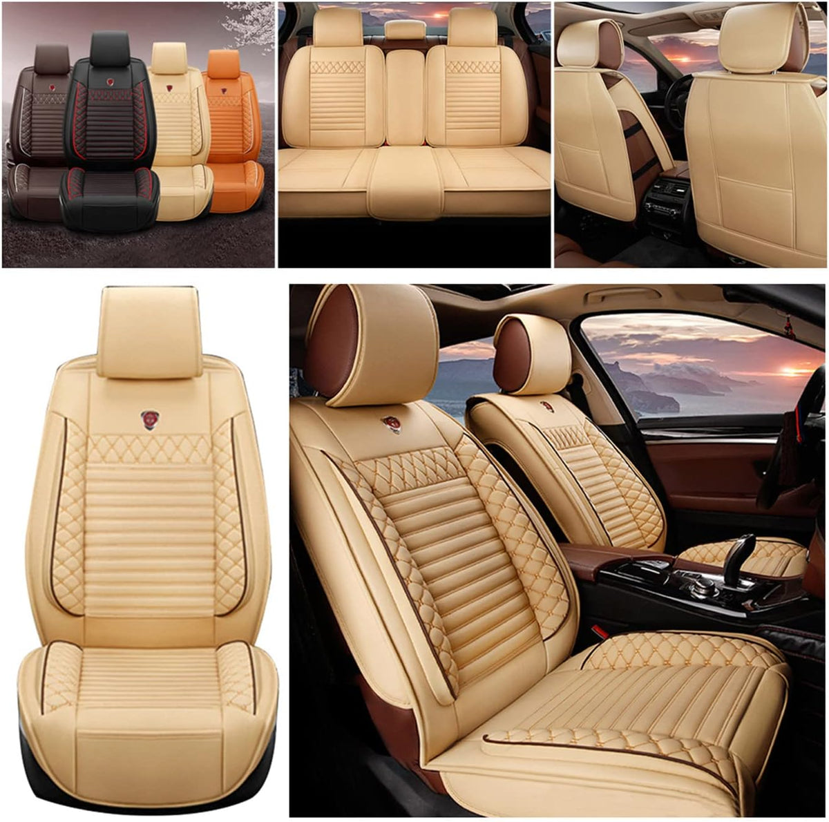 Orange PU Leather Car Seat Cover K753416