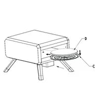 Portable Stainless Steel Gas Pizza Oven with 14" Pizza Stone T699098