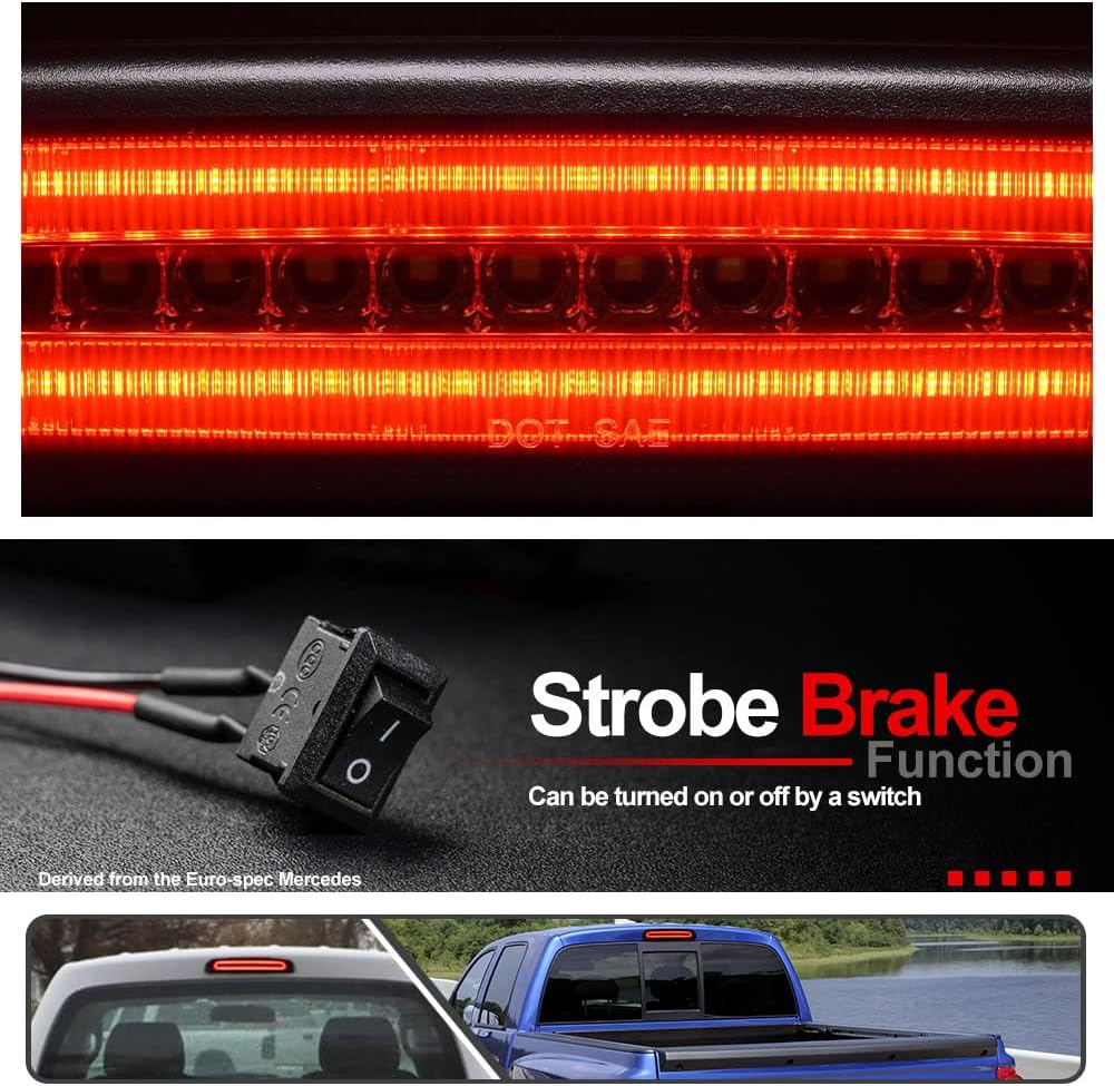 Red/white LED 3rd Brake Light with Strobe Feature E886596