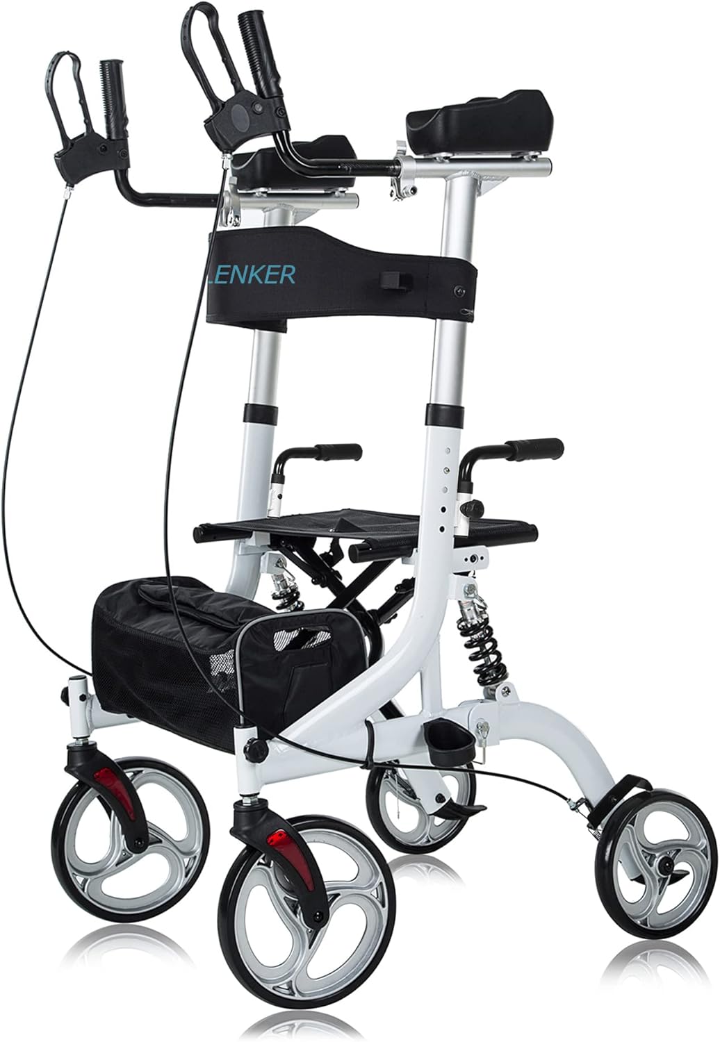 Red Upright Rollator Walker with Shock Absorber H324