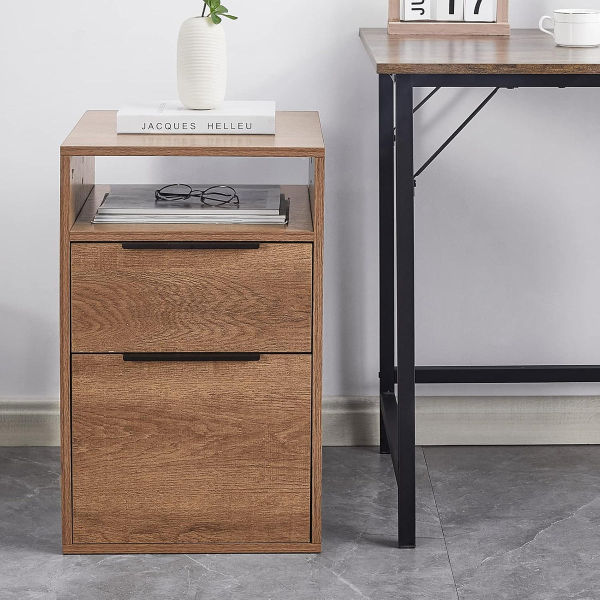2 Drawer Wood File Cabinet with Hanging Bars G79285