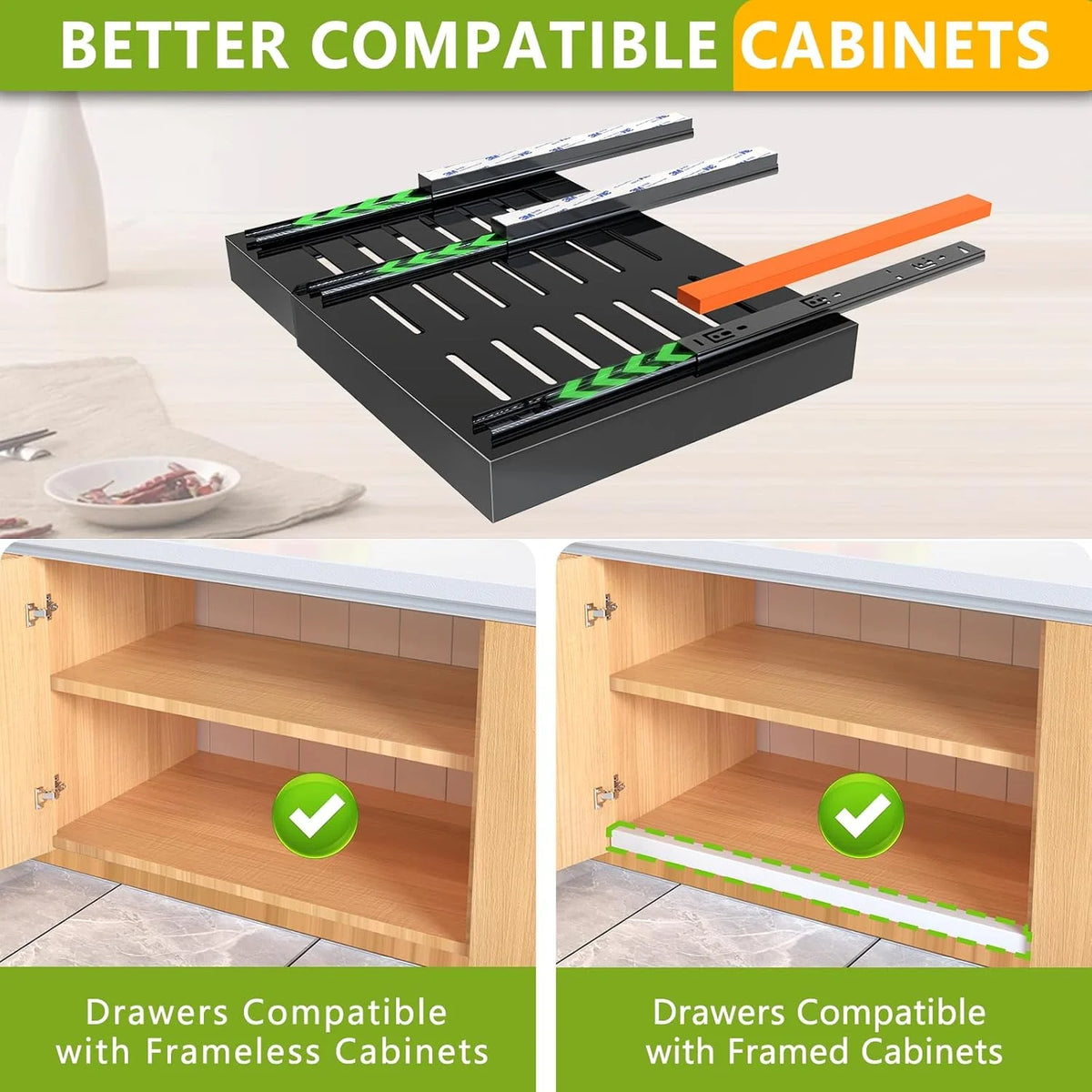 4 Pack Pull Out Cabinet Organizer 21Deep Expandable Slide Out Drawer Organizers A86867