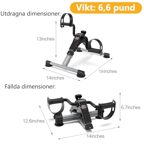 Under Desk Pedal Exerciser Mini Bike with LCD Display K478