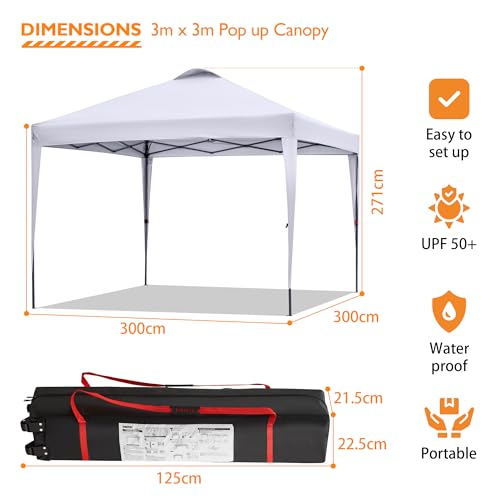 Silver-Coated White Pop Up Canopy Tent T70248