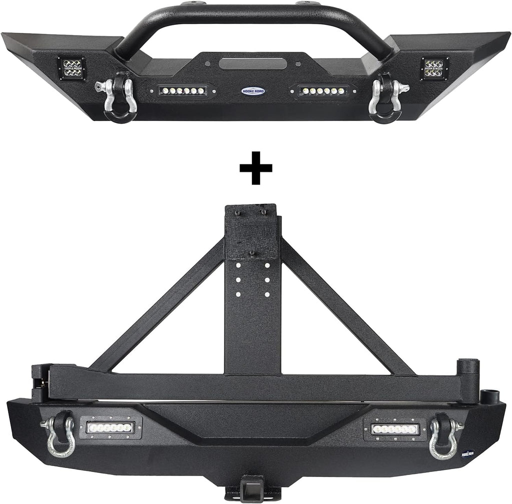 Rear Bumper with Spare Tire Carrier and Front Bumper Combo Q167156
