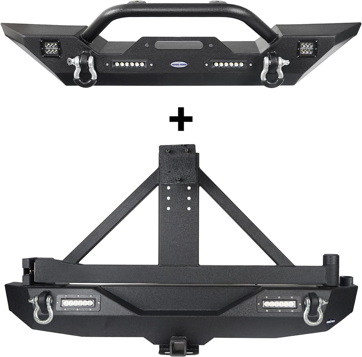 Rear Bumper with Spare Tire Carrier and Front Bumper Combo Q167156