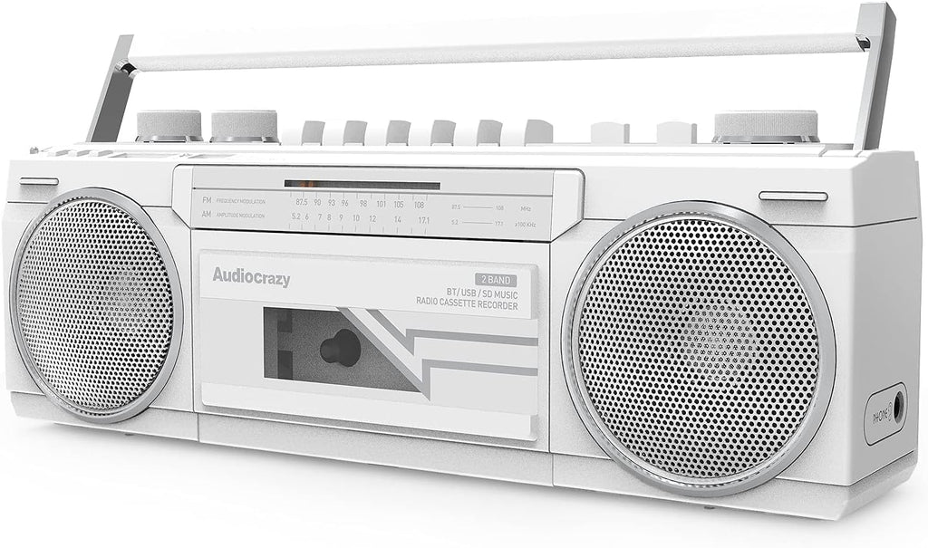 Cassette Player Recorder Boombox AM FM Radio Dual Stereo Speaker AC/Battery Operated AUX USB SD Port M385