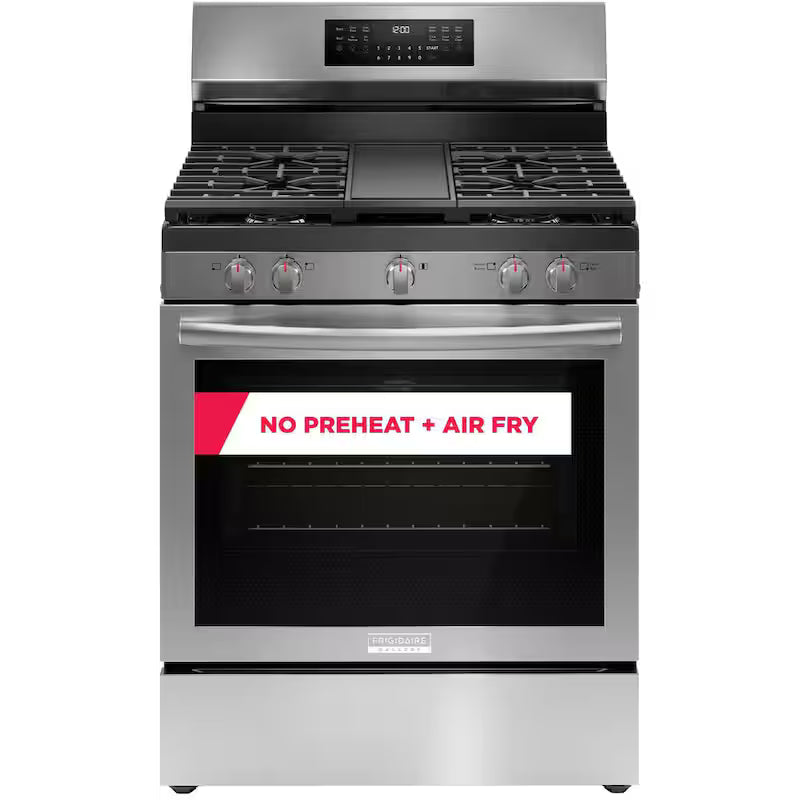 30 in. 5 Burner Freestanding Gas Range in Stainless Steel with True Convection and Air Fry H6275
