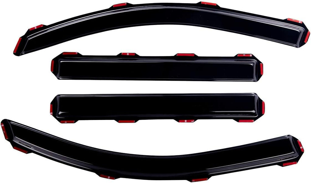 4 PCS Dark Smoke In-Channel Side Window Deflector Rain Guard Z305