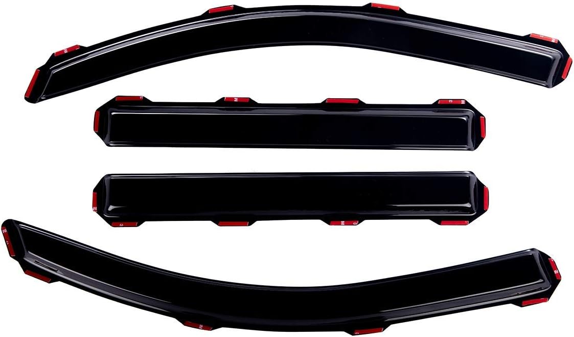 4 PCS Dark Smoke In-Channel Side Window Deflector Rain Guard Z305