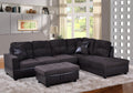 Microfiber with Faux Leather Sofa Set with Ottoman U146