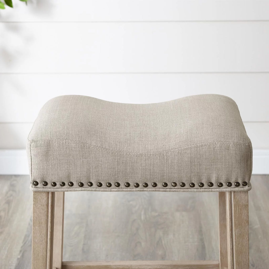 Gray Fabric Saddle Stool Set of 2 C11267