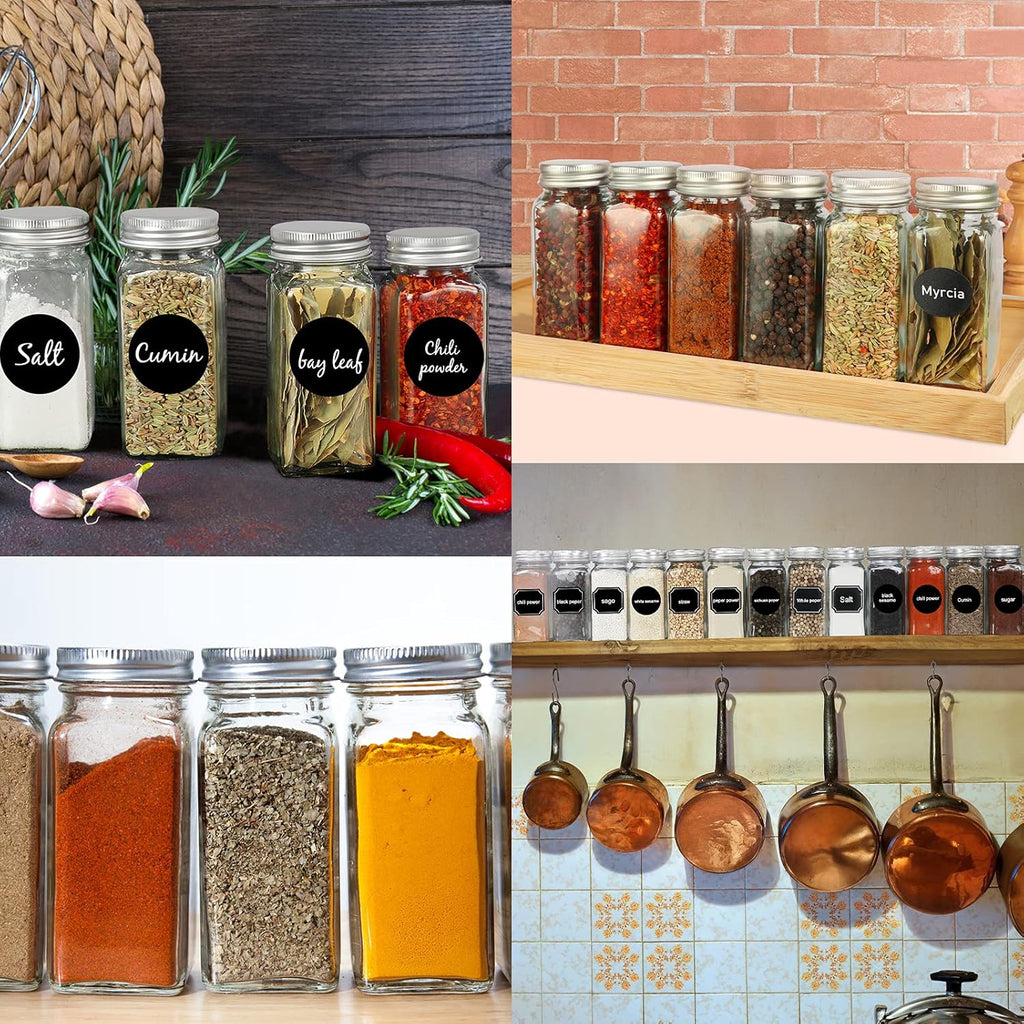 48 Pack 4oz Glass Spice Jars with Silver Metal Caps W491457