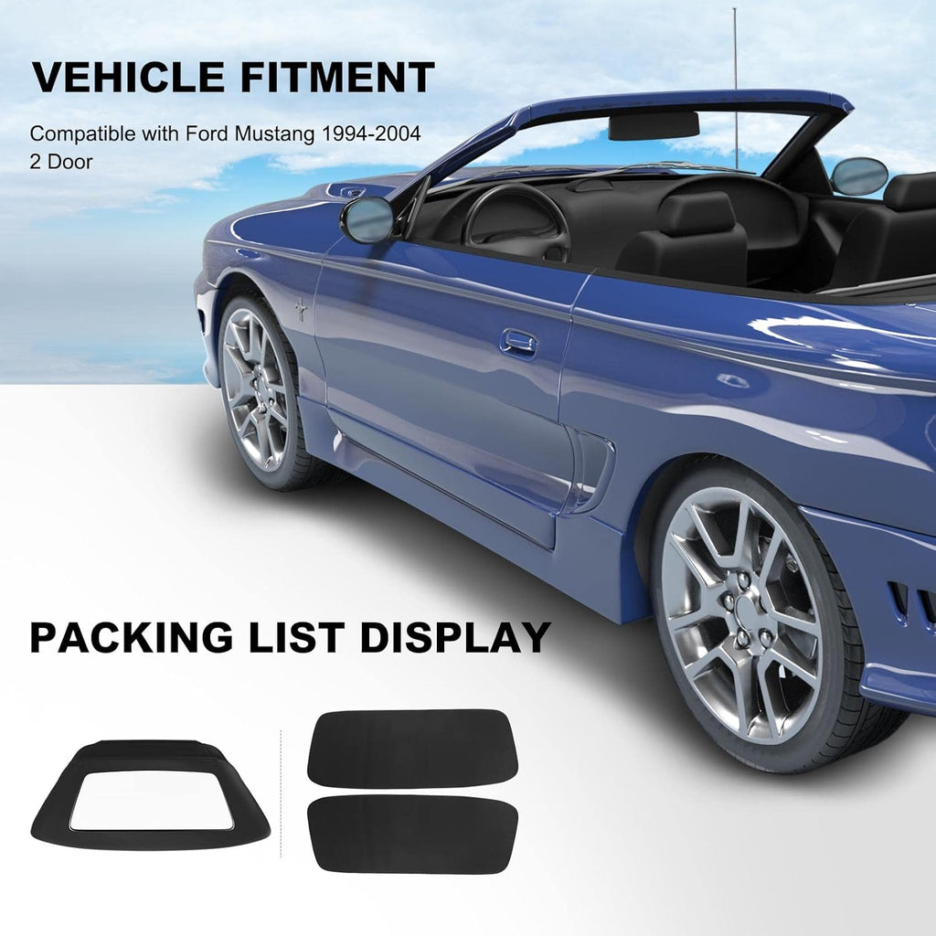 Black Convertible Soft Top with Plastic Window Z3286