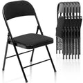 Black Fabric Upholstered Folding Chairs 6 Pack O939