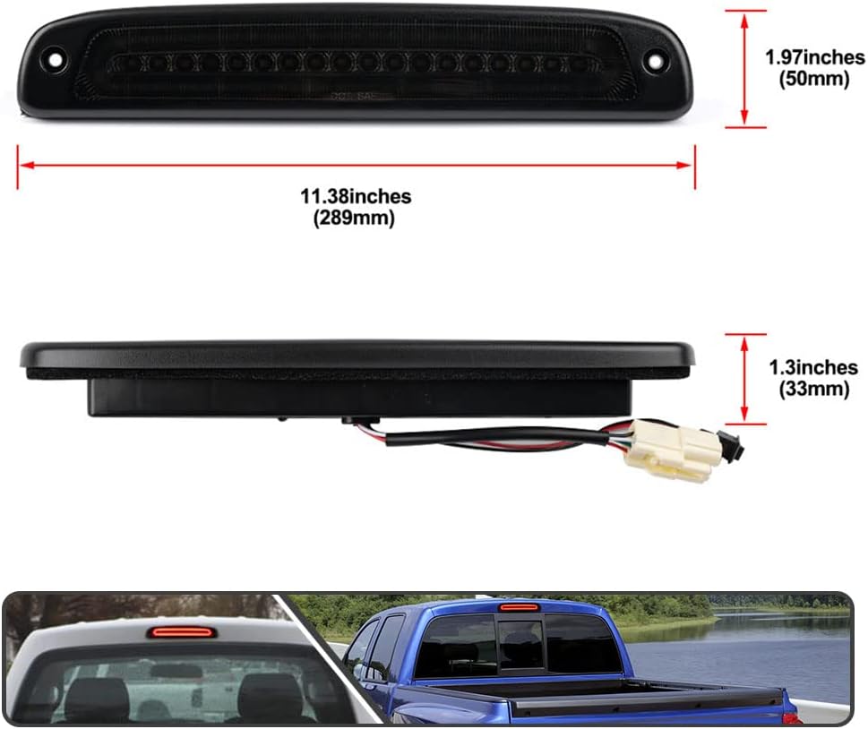 Red/white LED 3rd Brake Light with Strobe Feature E886596