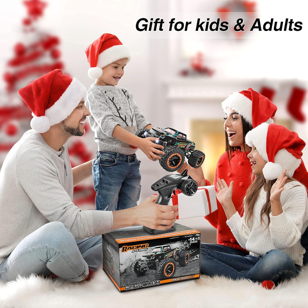 High-Speed Remote Control RC Truck with 2 Rechargeable Batteries V90378