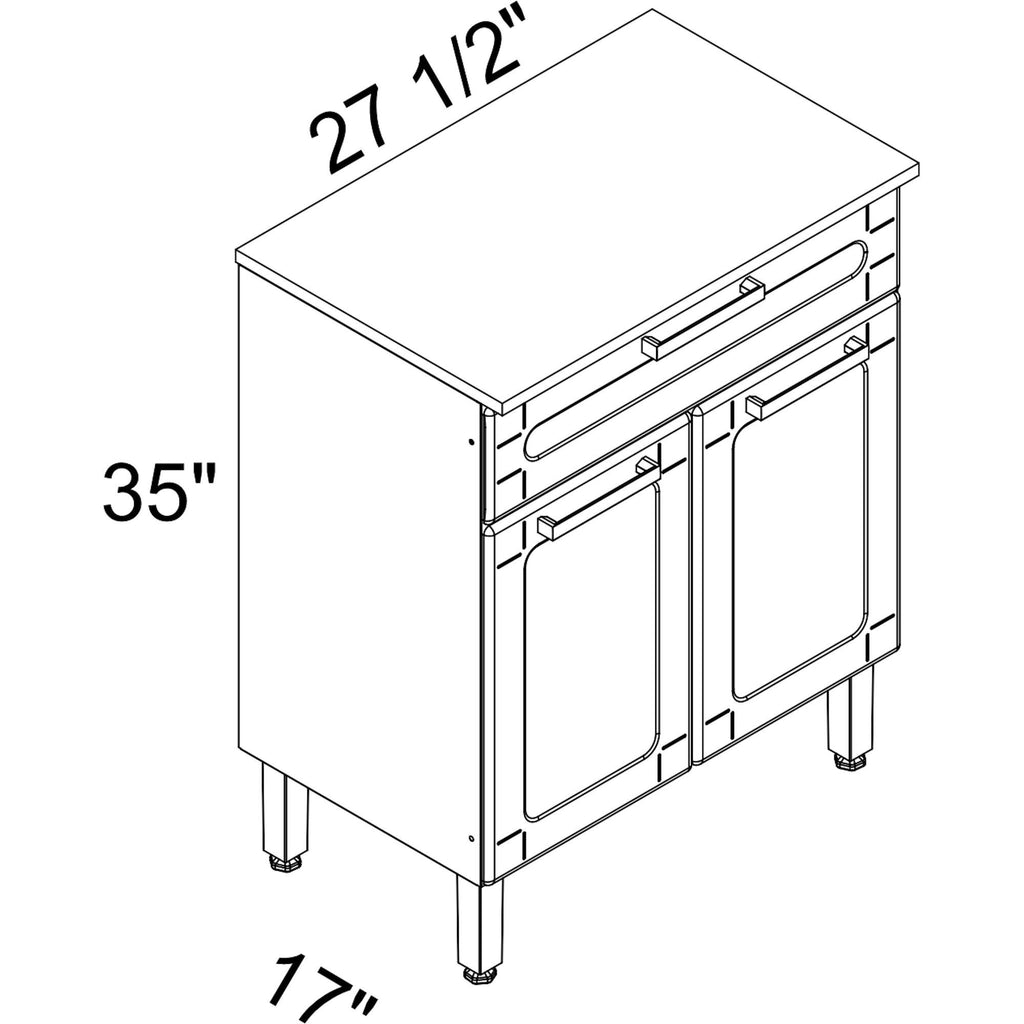 Grey Drawer Base Cabinet T408