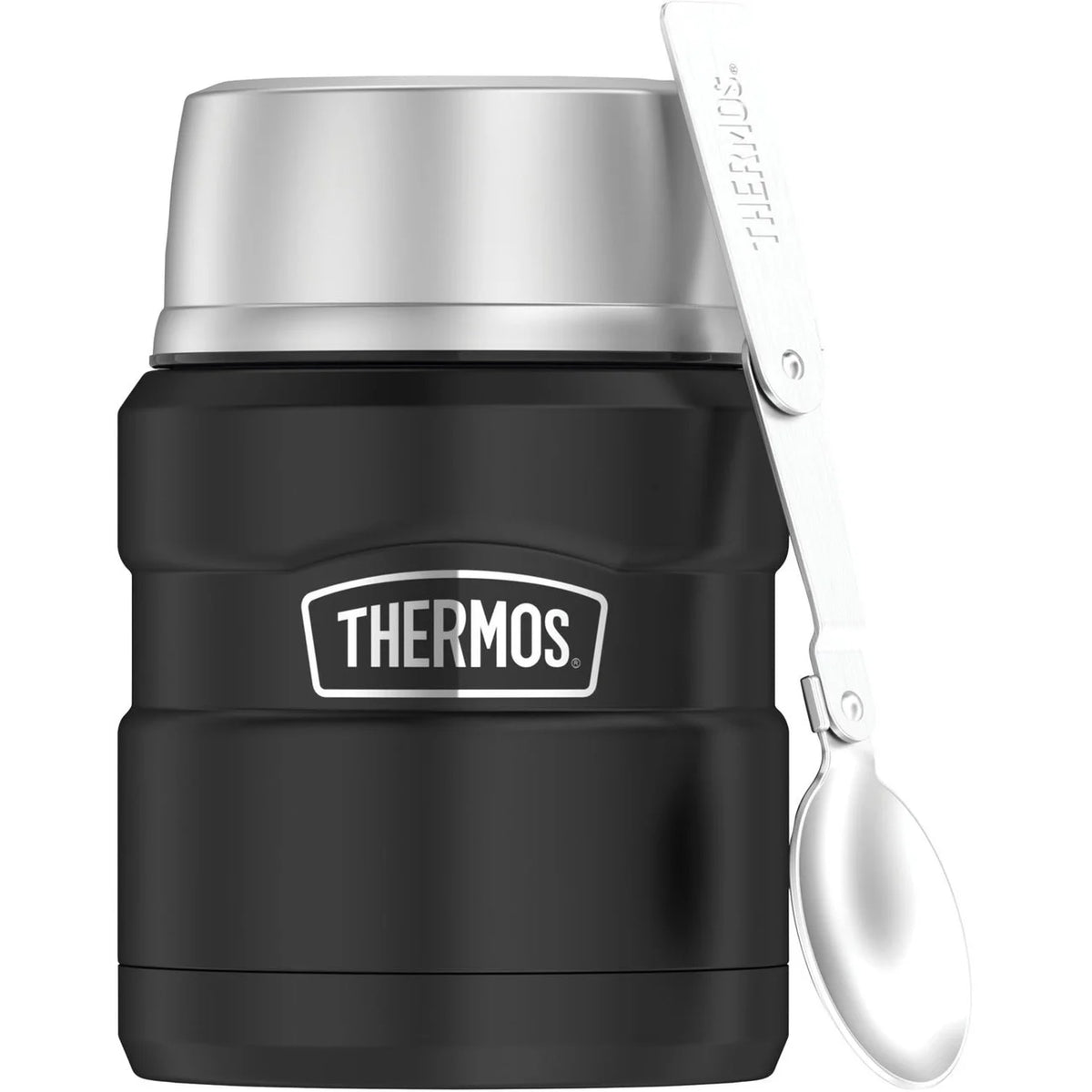 Black Stainless Steel Vacuum Insulated Food Jar With Spoon, 16 oz U3934